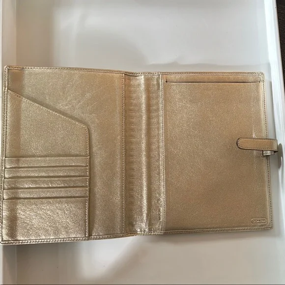 Coach Brown and Gold Office Planner with Signature Monogram - Picture 3 of 4